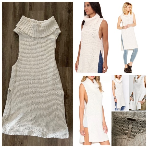 Free People Ivory Comb Turtleneck. - Picture 1 of 16